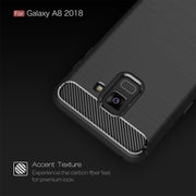 Custodia posteriore TPU fibra di carbonio per Galaxy A8 2018