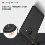 Custodia posteriore TPU fibra di carbonio per Galaxy A8 2018