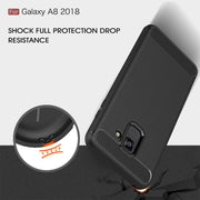 Custodia posteriore TPU fibra di carbonio per Galaxy A8 2018