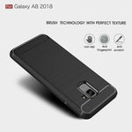 Custodia posteriore TPU fibra di carbonio per Galaxy A8 2018