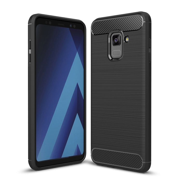Custodia posteriore TPU fibra di carbonio per Galaxy A8 2018