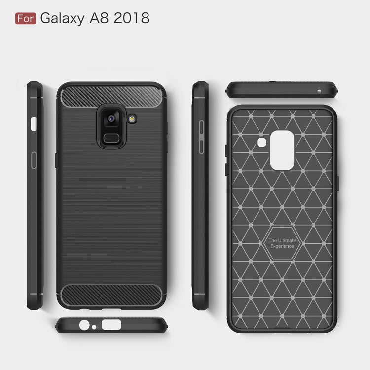 Custodia posteriore TPU fibra di carbonio per Galaxy A8 2018