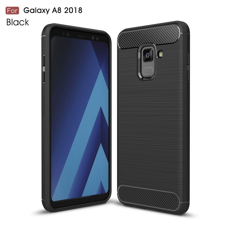 Custodia posteriore TPU fibra di carbonio per Galaxy A8 2018