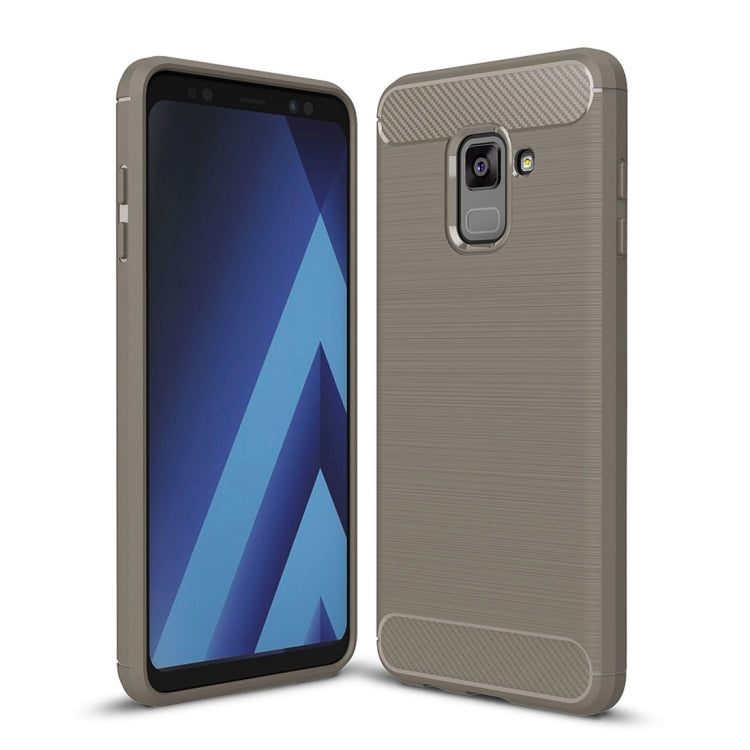 Custodia posteriore TPU fibra di carbonio per Galaxy A8 2018