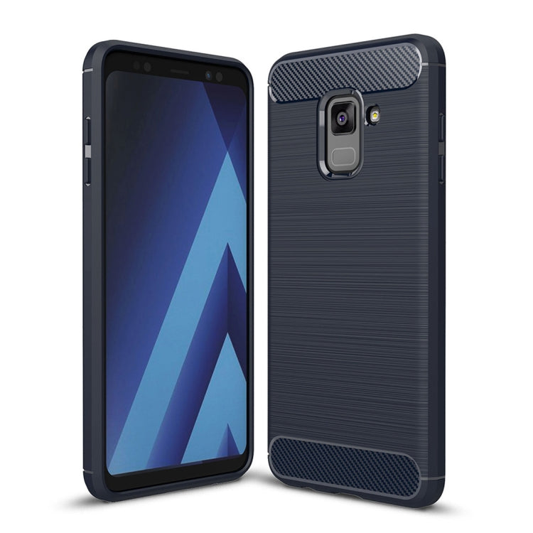 Custodia posteriore TPU fibra di carbonio per Galaxy A8 2018