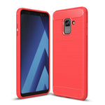 Custodia posteriore TPU fibra di carbonio per Galaxy A8 2018
