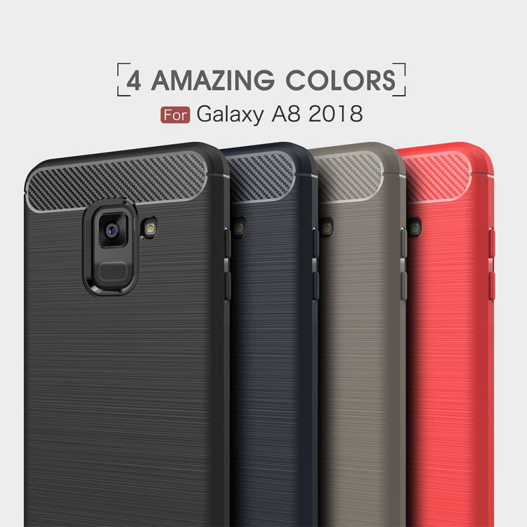 Custodia posteriore TPU fibra di carbonio per Galaxy A8 2018
