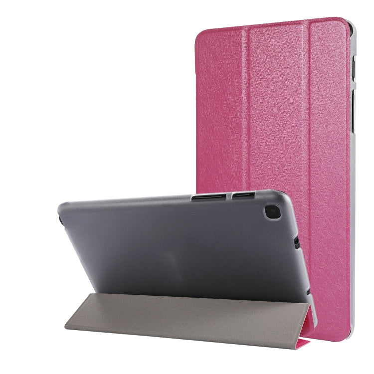 Custodia in pelle con chiusura orizzontale con texture seta e supporto a tre pieghe per Galaxy Tab P200