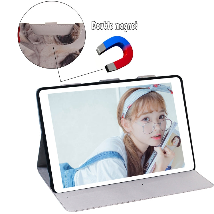 Custodia in pelle con chiusura orizzontale con motivo cane per Galaxy Tab A 8 (2019) / P200 / P205, con supporto, slot per carte e portafoglio, For Galaxy Tab A 8 (2019) / P200 / P205