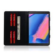 Custodia in pelle con motivo gatto per Galaxy Tab A 8 (2019)