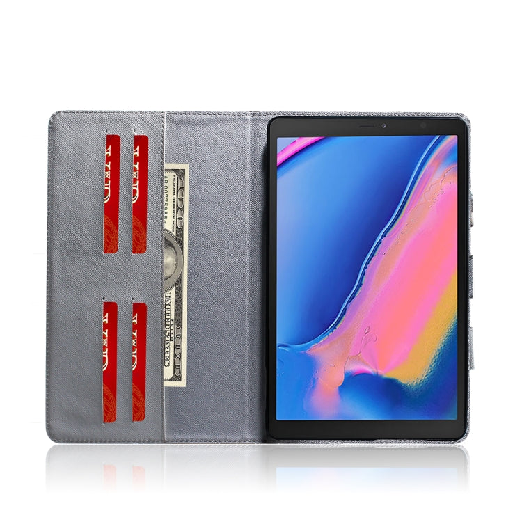 Custodia in pelle con chiusura orizzontale con motivo leone per Galaxy Tab A 8 (2019) / P200 / P205, con supporto, slot per carte e portafoglio, For Galaxy Tab A 8 (2019) / P200 / P205