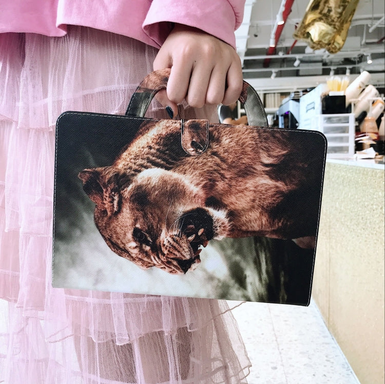 Custodia in pelle con chiusura orizzontale con motivo leone per Galaxy Tab A 8 (2019) / P200 / P205, con supporto, slot per carte e portafoglio, For Galaxy Tab A 8 (2019) / P200 / P205