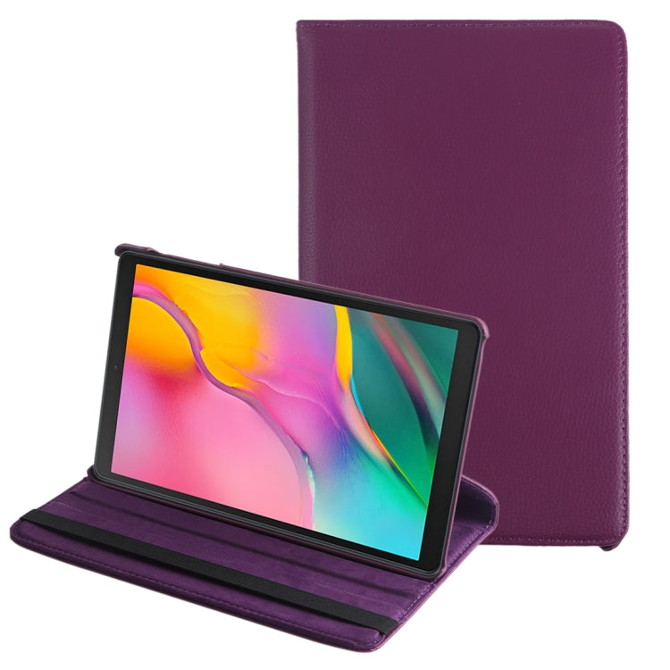 Custodia in pelle con rotazione orizzontale con trama litchi e rotazione di 360 gradi per Galaxy Tab A 10.1 (2019) T510 / T515, con supporto, For Galaxy Tab A 10.1 (2019) T510 / T515