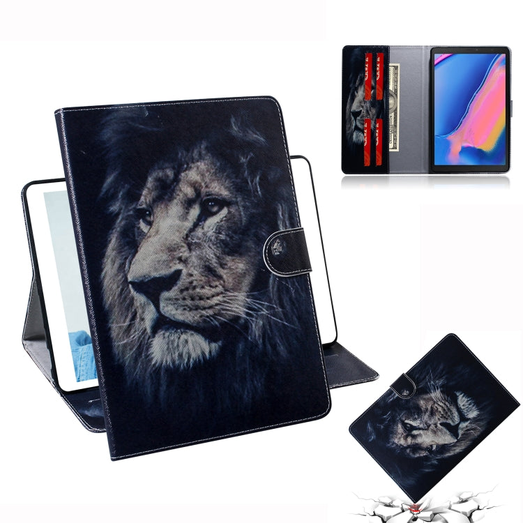 Custodia in pelle con motivo leone per Galaxy Tab A 8 (2019)