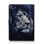 Custodia in pelle con motivo leone per Galaxy Tab A 8 (2019)