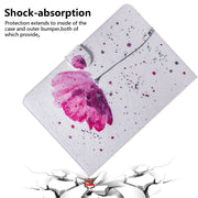 Custodia portafoglio in pelle con motivo orchidee per Galaxy Tab