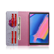 Custodia portafoglio in pelle con motivo orchidee per Galaxy Tab