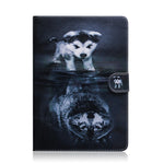 Custodia in pelle con motivo lupo per Galaxy Tab A 8 (2019)