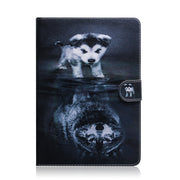 Custodia in pelle con motivo lupo e cane per Galaxy Tab A 8 (2019