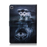 Custodia in pelle con motivo lupo per Galaxy Tab A 8 (2019)