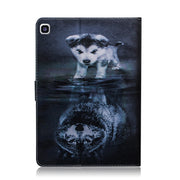 Custodia in pelle con motivo lupo e cane per Galaxy Tab A 8 (2019