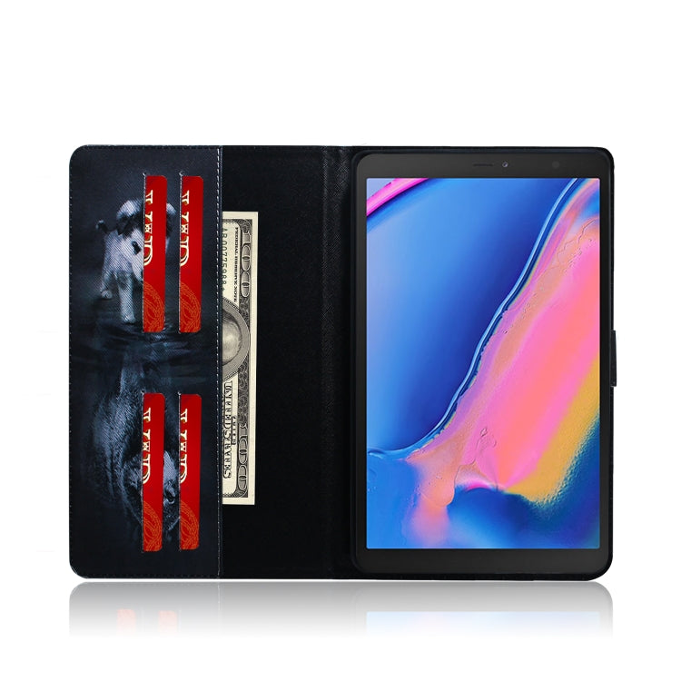Custodia in pelle con motivo lupo per Galaxy Tab A 8 (2019)