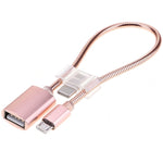 Cavo ricarica dati OTG micro USB a USB-C 24 cm 2A