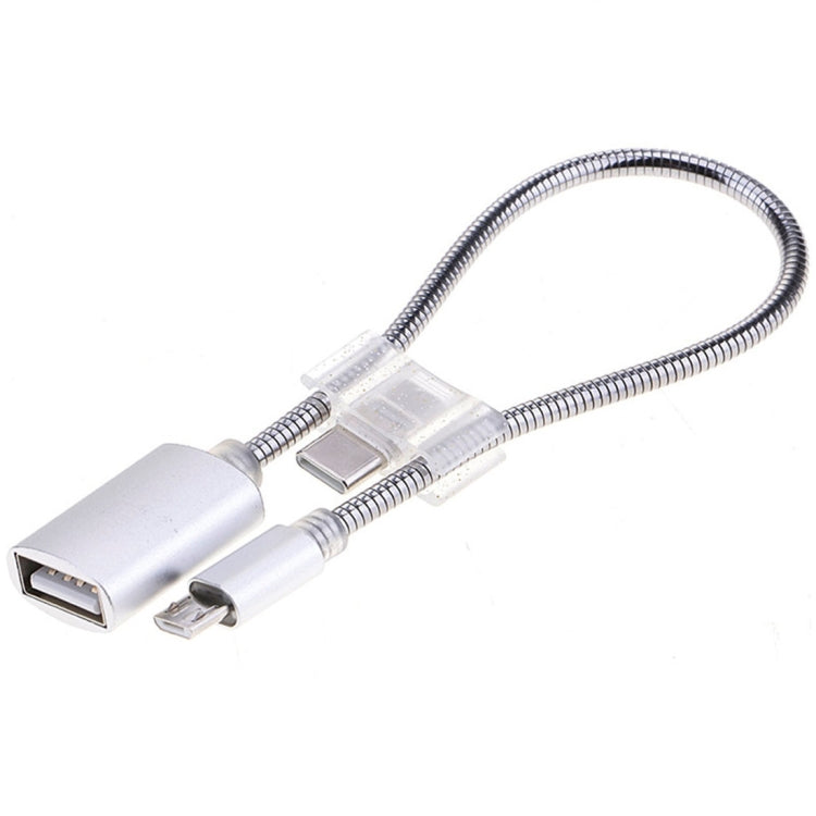 Cavo ricarica dati OTG micro USB a USB-C 24 cm 2A