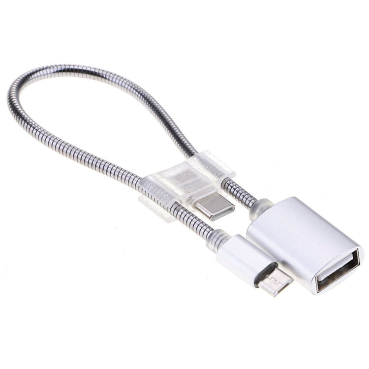 Cavo ricarica dati OTG micro USB a USB-C 24 cm 2A