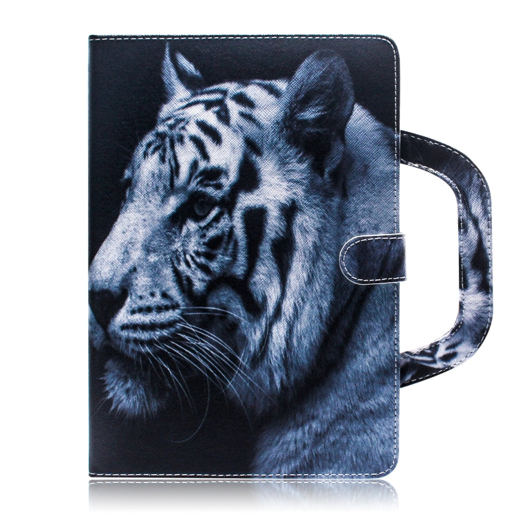 Custodia in pelle con chiusura orizzontale con motivo tigre bianca per Galaxy Tab A 8 (2019) / P200 / P205, con supporto, slot per carte e portafoglio, For Galaxy Tab A 8 (2019) / P200 / P205