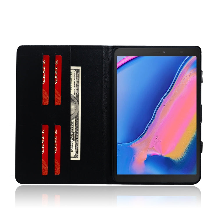 Custodia in pelle con chiusura orizzontale con motivo tigre bianca per Galaxy Tab A 8 (2019) / P200 / P205, con supporto, slot per carte e portafoglio, For Galaxy Tab A 8 (2019) / P200 / P205