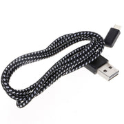 Cavo di ricarica per sincronizzazione dati a doppio gomito in stile nylon intrecciato da USB a USB-C / Type-C da 1 m 2A, 1m Type-C 2A