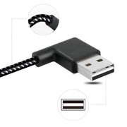 Cavo di ricarica per sincronizzazione dati a doppio gomito in stile nylon intrecciato da USB a USB-C / Type-C da 1 m 2A, 1m Type-C 2A