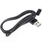 Cavo di ricarica per sincronizzazione dati a doppio gomito in stile nylon intrecciato da USB a USB-C / Type-C da 20 cm 2A, 20cm Type-C