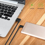 Cavo ricarica USB a USB-C doppio gomito nylon 20 cm