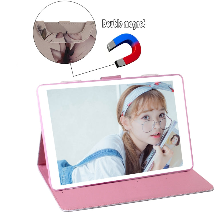 Custodia in pelle con chiusura orizzontale con motivo magnolia per Galaxy Tab S5E 10.5 T720 / T725, con supporto, slot per carte e portafoglio, For Galaxy Tab S5E 10.5 T720 / T725