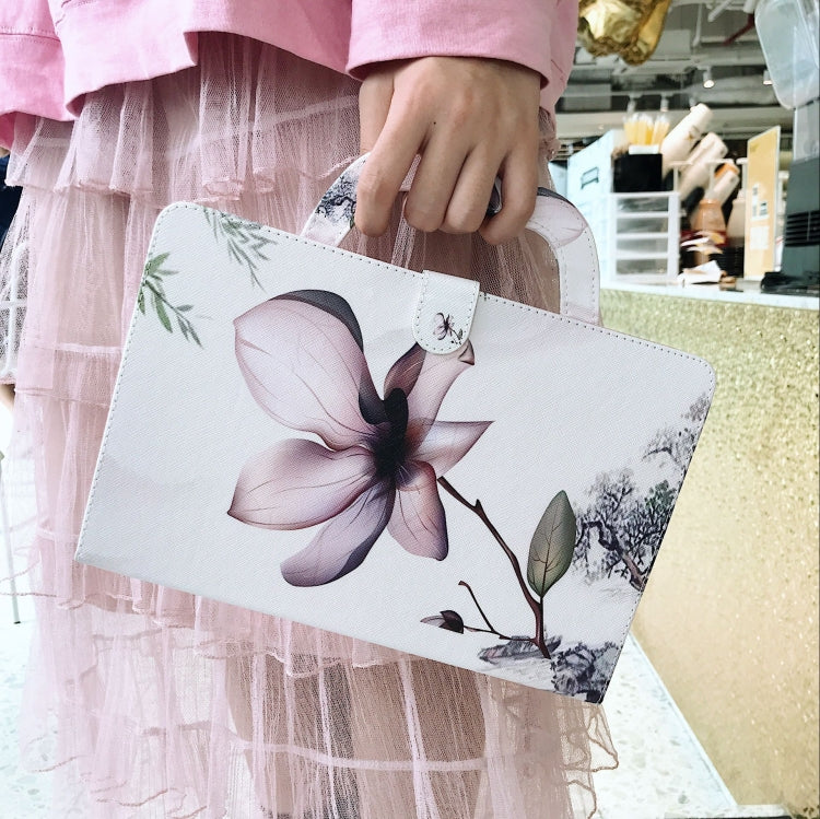 Custodia in pelle con chiusura orizzontale con motivo magnolia per Galaxy Tab S5E 10.5 T720 / T725, con supporto, slot per carte e portafoglio, For Galaxy Tab S5E 10.5 T720 / T725