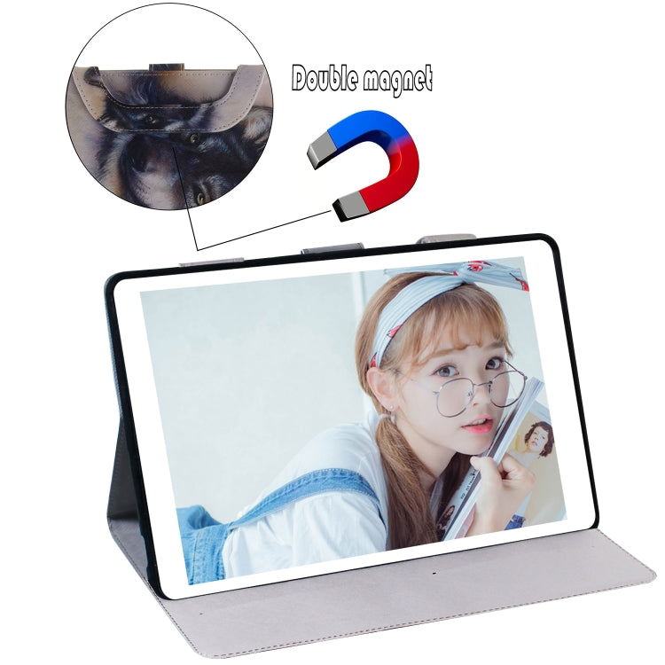 Custodia in pelle con chiusura orizzontale modello lupo per Galaxy Tab S5E 10.5 T720 / T725, con supporto, slot per carte e portafoglio, For Galaxy Tab S5E 10.5 T720 / T725