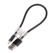 Cavo di ricarica dati flessibile Micro USB + USB-C / Type-C a USB da 24 cm 2A