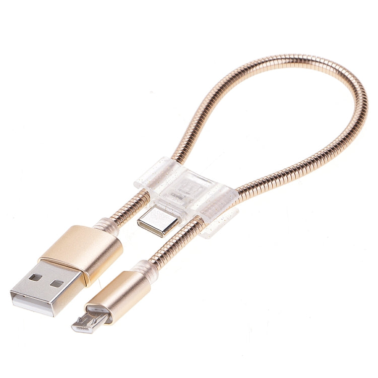 Cavo ricarica Micro USB e USB-C 24 cm 2A