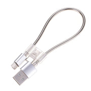Cavo di ricarica dati flessibile Micro USB + USB-C / Type-C a USB da 24 cm 2A