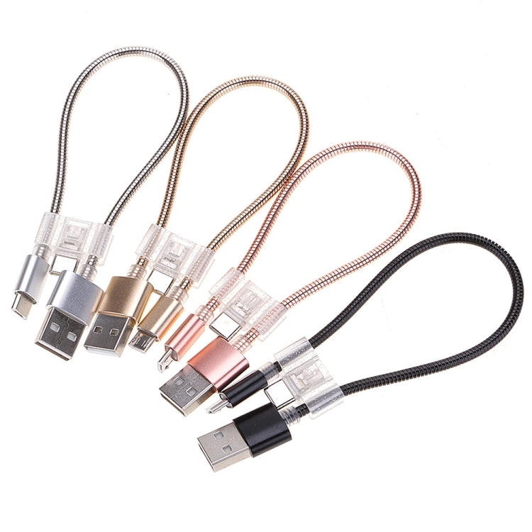 Cavo ricarica Micro USB e USB-C 24 cm 2A
