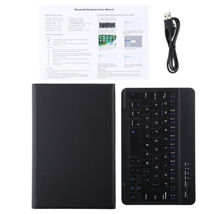 Custodia tablet in pelle ultrasottile staccabile con tastiera magnetica Bluetooth per Galaxy Tab A 8.0 2019 P200 / P205, con supporto