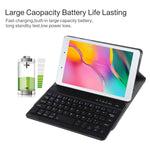Custodia tablet in pelle ultrasottile staccabile con tastiera magnetica Bluetooth per Galaxy Tab A 8.0 2019 P200 / P205, con supporto