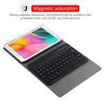 Custodia tablet in pelle ultrasottile staccabile con tastiera magnetica Bluetooth per Galaxy Tab A 8.0 2019 P200 / P205, con supporto