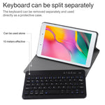 Custodia tablet in pelle ultrasottile staccabile con tastiera magnetica Bluetooth per Galaxy Tab A 8.0 2019 P200 / P205, con supporto