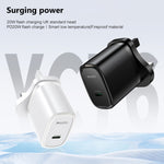 Caricabatterie rapido Yesido YC76 PD 20W USB-C con presa UK