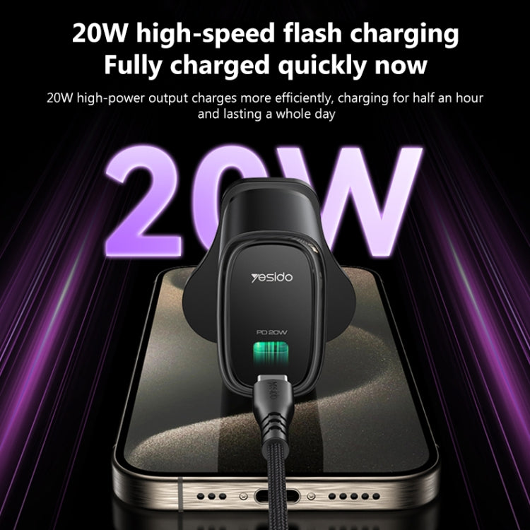Caricabatterie rapido Yesido YC76 PD 20W USB-C con presa UK