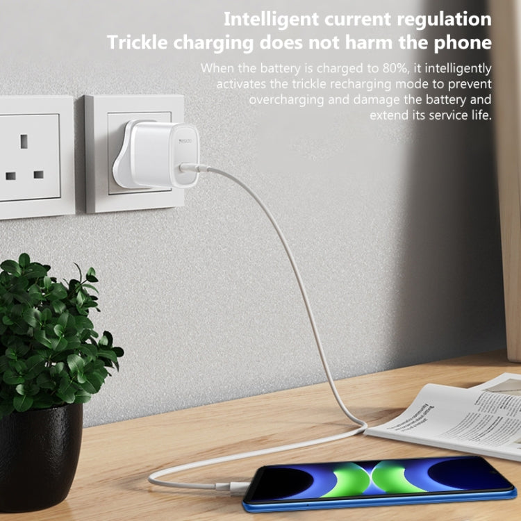 Caricabatterie rapido Yesido YC76 PD 20W USB-C con presa UK