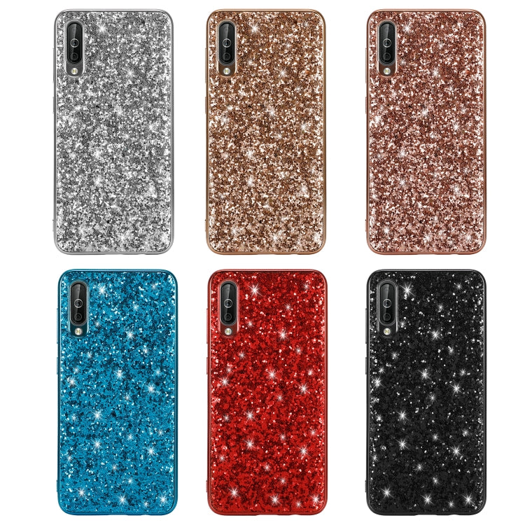 Custodia TPU con polvere scintillante per Galaxy A50